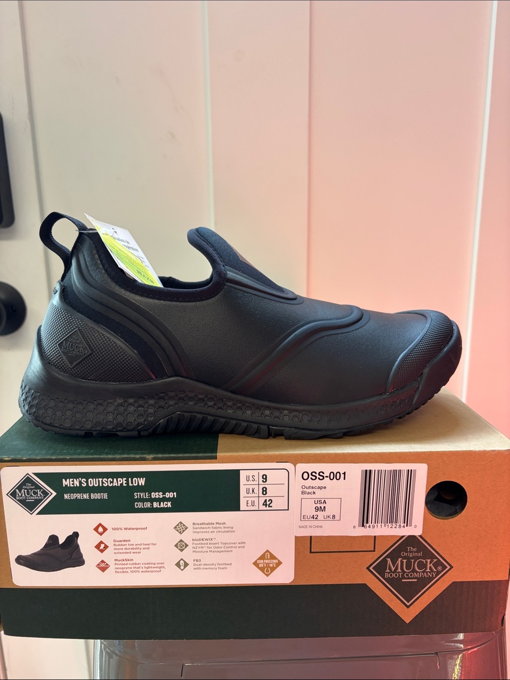 Men's Muck Boot Co. Outscape Low Neoprene Slip-On - Black OSS-001 NWT Size 9